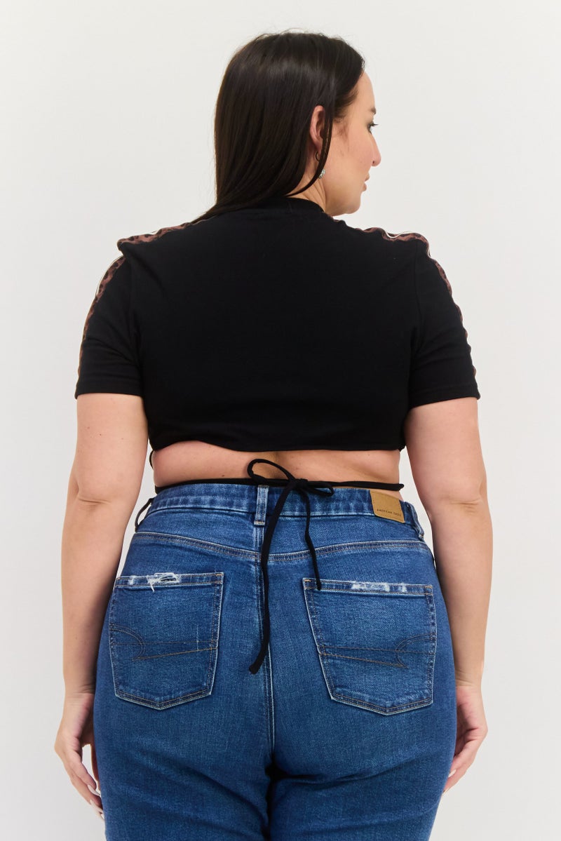 Ellesse Women Crew Neck Short Sleeves  Brand Logo Top, Black - Image 3