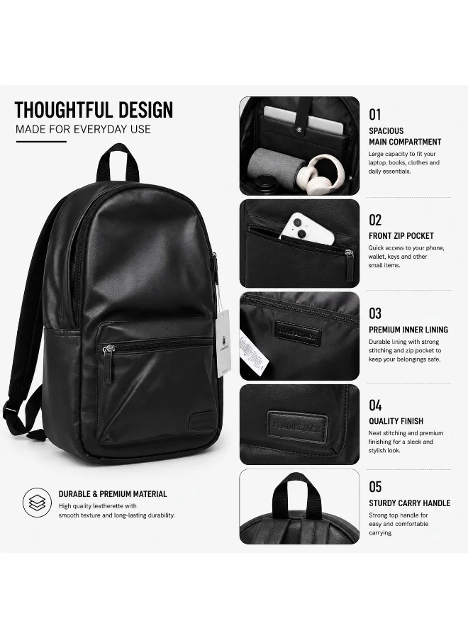 Lumberjack  Lumberjack 16L Premium Backpack for Men & Women, Stylish Everyday Bag with Front Zipper Pocket  | Best Price UAE