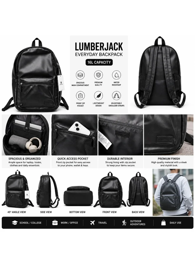Lumberjack Lumberjack 16L Premium Backpack for Men & Women, Stylish Everyday Bag with Front Zipper Pocket