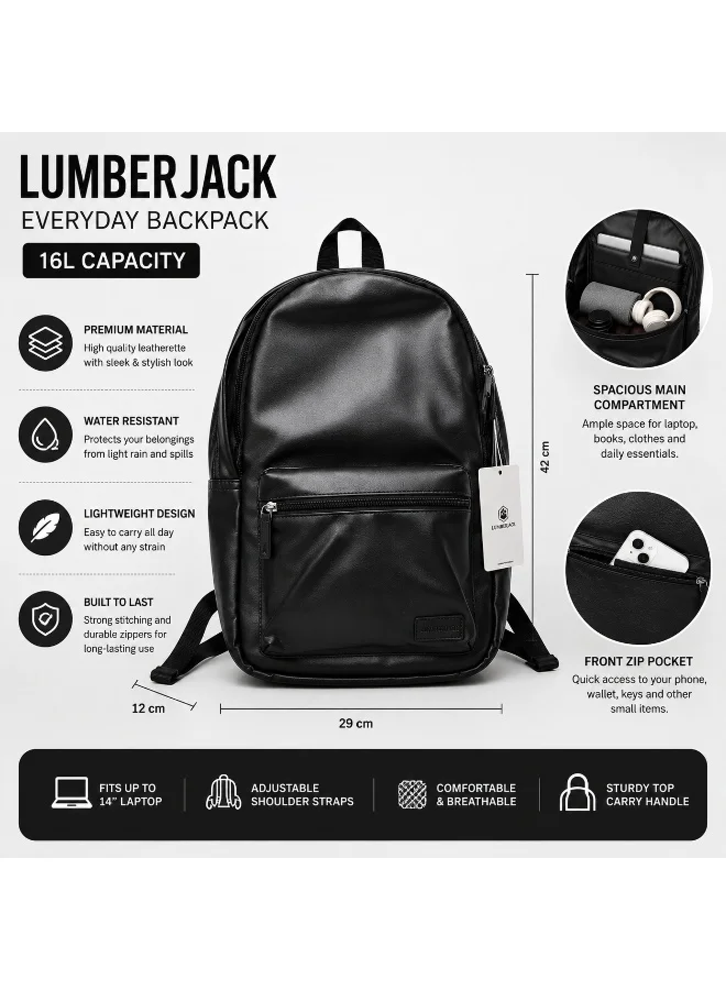 Lumberjack  Lumberjack 16L Premium Backpack for Men & Women, Stylish Everyday Bag with Front Zipper Pocket  | Best Price UAE
