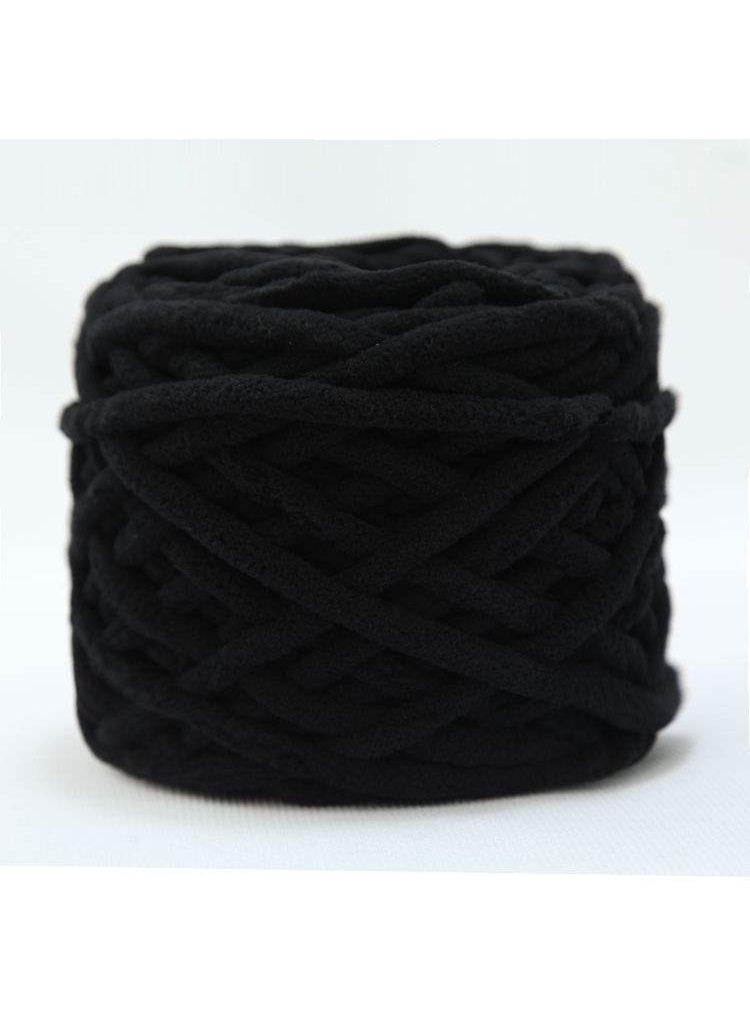 Generic - Ice Cream Striped Soft Thick Yarn Handmade Diy Knitted Scarf Yarn Ball Crochet Hook Slipper Self-knitted Ball 20 in black. - Image 1