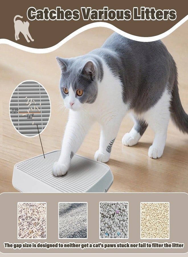 Midollarle Cat Ramp for Litter Box, Cat Pedal Step Stool with Filter Function, Double Layered Cats Litter Trapper Washable Easy Cleaning Kitty Litter Mat Suitable for Small & Elderly Cats(Grey) - Image 5