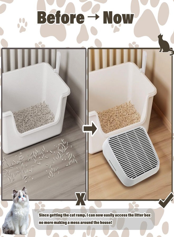 Midollarle Cat Ramp for Litter Box, Cat Pedal Step Stool with Filter Function, Double Layered Cats Litter Trapper Washable Easy Cleaning Kitty Litter Mat Suitable for Small & Elderly Cats(Grey) - Image 4