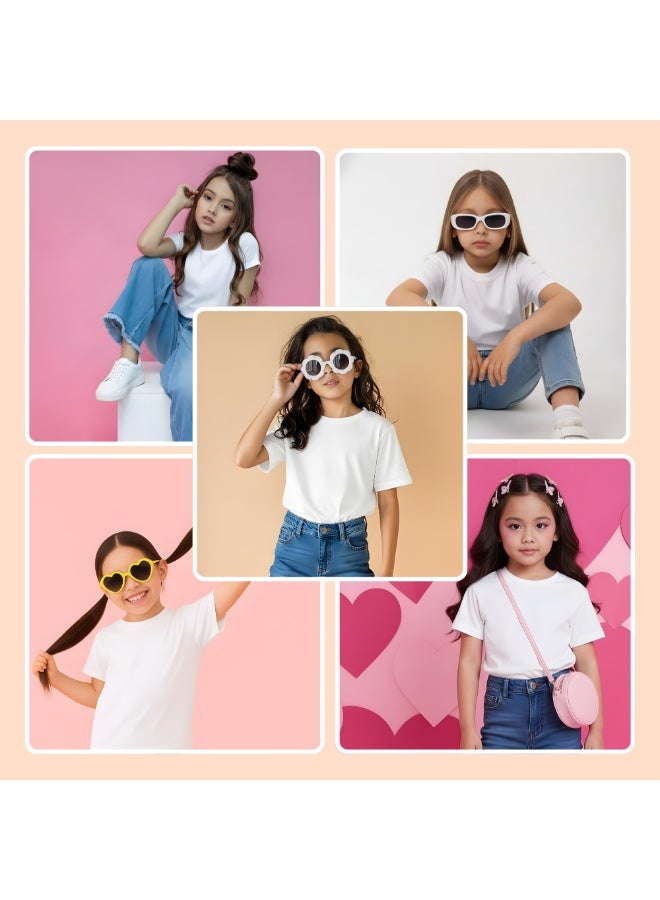 PRINTSHOP4ME Pack Of 5 Girls T-Shirts – Soft Cotton Round Neck Short Sleeve Tees For Daily Wear – Comfortable Fit For School,Daily Use,Outdoor Play, Weekend Trips And Travel - Image 2