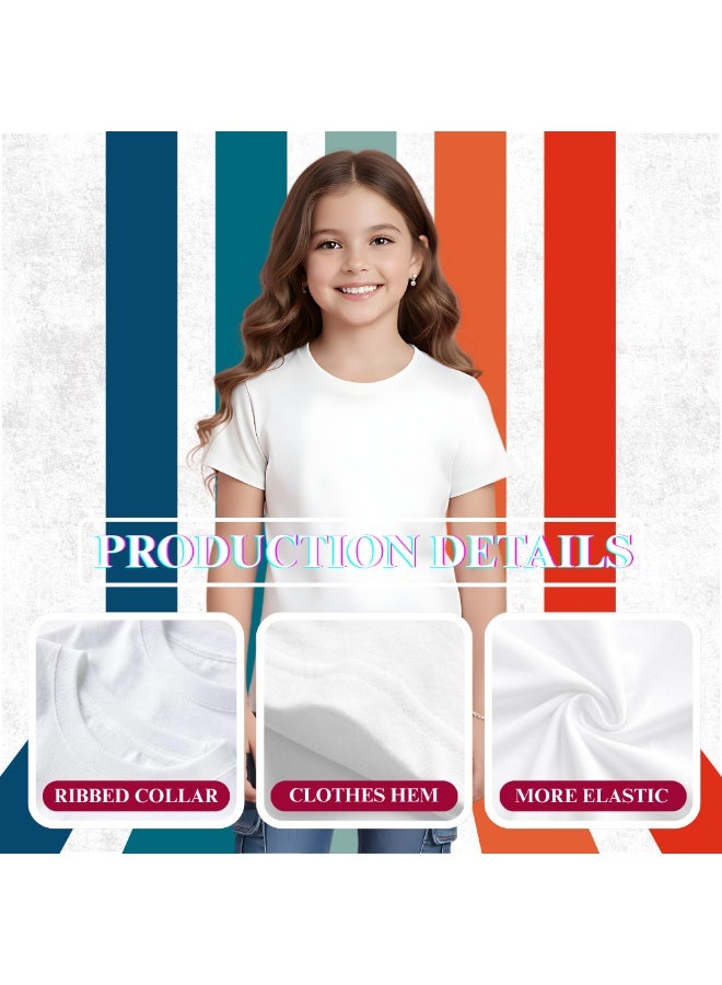 PRINTSHOP4ME Pack Of 5 Girls T-Shirts – Soft Cotton Round Neck Short Sleeve Tees For Daily Wear – Comfortable Fit For School,Daily Use,Outdoor Play, Weekend Trips And Travel - Image 5