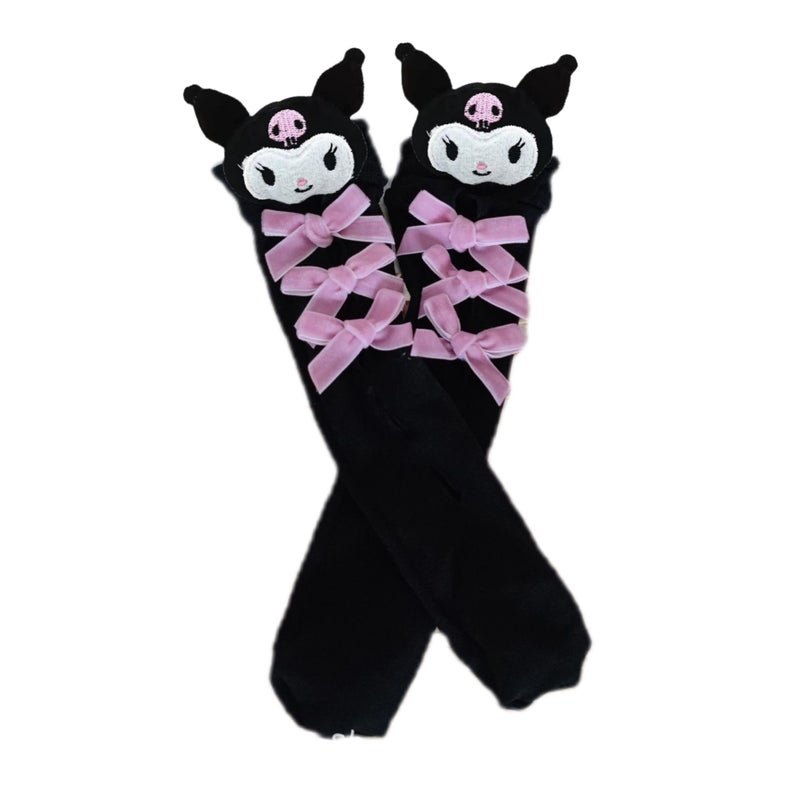 Children'S Lace Bow Socks Baby Mid-Length Socks Cute Western Style Girls Lolita Dolup Socks - Image 4