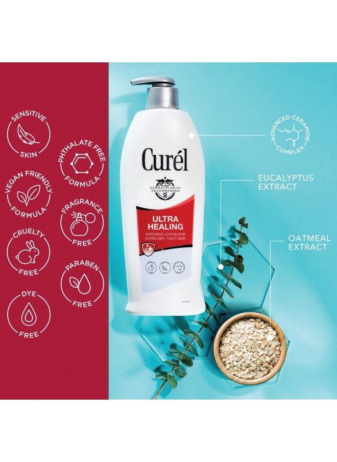 Curél Ultra Healing Lotion, Hand And Body Moisturizer For Extra Dry Skin, With Advanced Ceramide Complex And Hydrating Agents, For Tight Skin, 20 Ounces