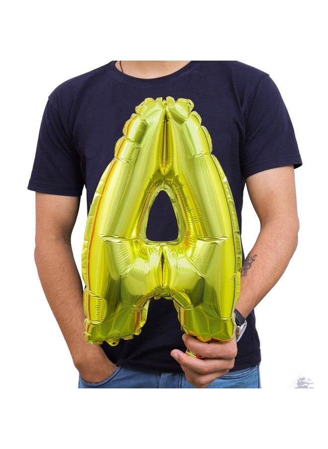 Balloonistics Balloonisctics Gold Balloon Alphabets for Party Decoration Choose Alphabets Numbers Make Your Own Custom Phrase for Party with 16 inch Golden Color Foil Letters & Numbers (Alphabet V)  - Image 2