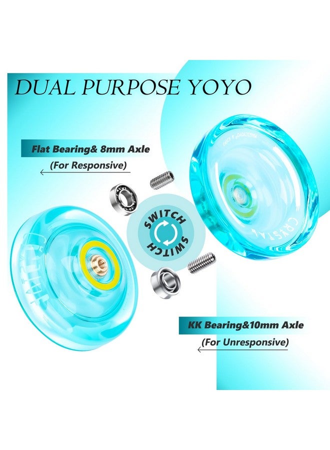 MAGICYOYO Responsive Yoyo for Kids K2 PLUS, Dual Purpose Plastic Yo-yo for Beginner, Replacement Unresponsive Bearing for Intermediate Advanced Players + Bearing Remover + Bag + 5 Yoyo Strings (Green) - Image 3