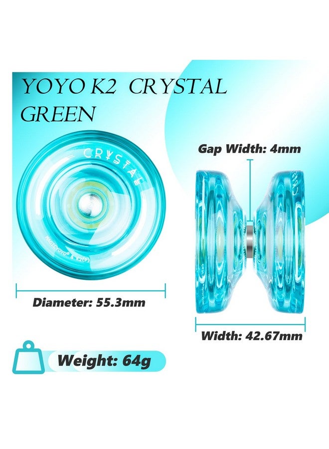 MAGICYOYO Responsive Yoyo for Kids K2 PLUS, Dual Purpose Plastic Yo-yo for Beginner, Replacement Unresponsive Bearing for Intermediate Advanced Players + Bearing Remover + Bag + 5 Yoyo Strings (Green) - Image 4