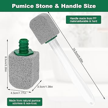 Starvortex 10Pc Pumice Stone for Toilet, Toilet Pumice Cleaning Stone with Handle, Replaceable Toilet Pumice Stone for Cleaning, Nature Pumice Sticks for Cleaning Supplies Bathroom Pool Toilet Limescale Remover - Image 2