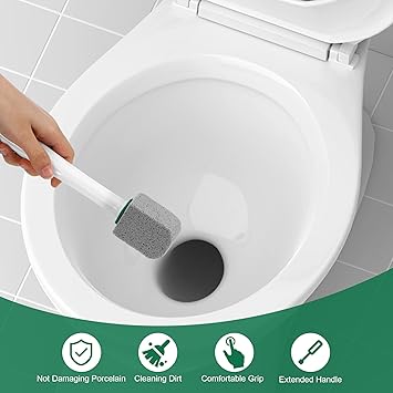 Starvortex 10Pc Pumice Stone for Toilet, Toilet Pumice Cleaning Stone with Handle, Replaceable Toilet Pumice Stone for Cleaning, Nature Pumice Sticks for Cleaning Supplies Bathroom Pool Toilet Limescale Remover - Image 3