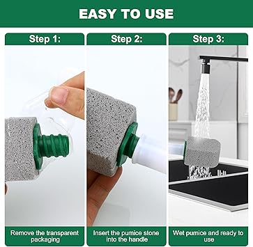 Starvortex 10Pc Pumice Stone for Toilet, Toilet Pumice Cleaning Stone with Handle, Replaceable Toilet Pumice Stone for Cleaning, Nature Pumice Sticks for Cleaning Supplies Bathroom Pool Toilet Limescale Remover - Image 4