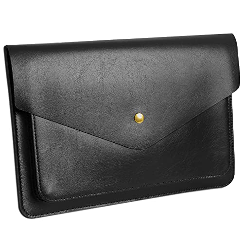 Benfan Leather Laptop Sleeve Compatible with New 14 inch MacBook Pro A2992/2918 M3 A2779/A2442,Old MacBook Air 13 A1466 A1369, Old MacBook Pro 13 A1502 A1425, Surface Laptop 13.5 Color Black - Image 1