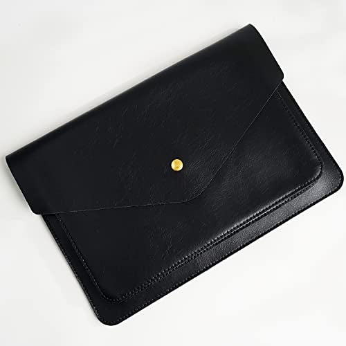 Benfan Leather Laptop Sleeve Compatible with New 14 inch MacBook Pro A2992/2918 M3 A2779/A2442,Old MacBook Air 13 A1466 A1369, Old MacBook Pro 13 A1502 A1425, Surface Laptop 13.5 Color Black - Image 4
