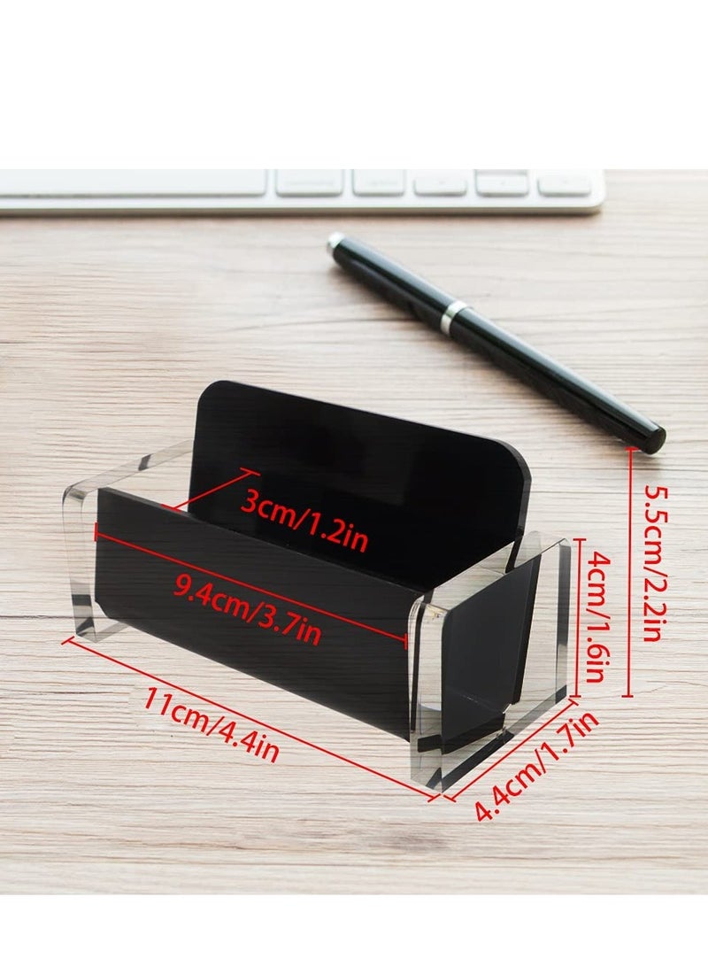 Business Card Holder, Acrylic Business Card Holder for Office Desk, Transparent Business Card Display Holder, 1 Slot Holds About 30-50 Cards, Modern Organizer for Office Study Countertop, Desk (Black) - Image 4