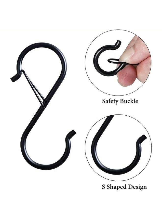20pcs Heavy Duty Metal S Hooks with Safety Buckle for Hanging Plants Towels Indoor Outdoor Use - Image 5