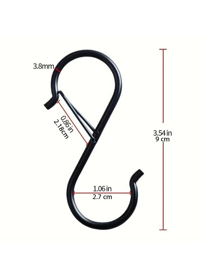 20pcs Heavy Duty Metal S Hooks with Safety Buckle for Hanging Plants Towels Indoor Outdoor Use - Image 4