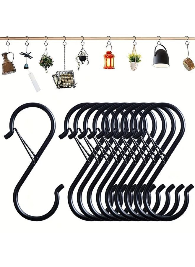 20pcs Heavy Duty Metal S Hooks with Safety Buckle for Hanging Plants Towels Indoor Outdoor Use - Image 2
