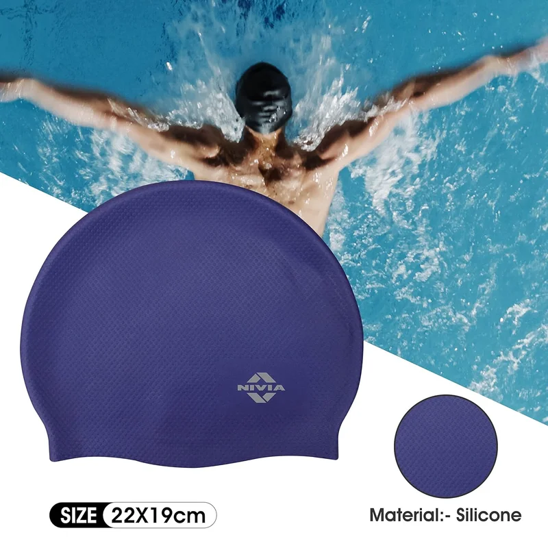 Nivia Nivia Pro Silicone Swimming Cap - Navy Blue