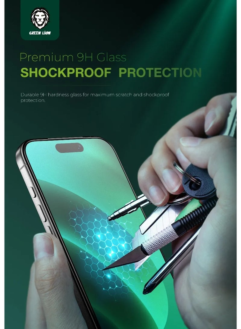 GREEN LION iPhone 17 Pro Screen Protector / 9H Steve Matte Strong Full Glass Protector - Image 4