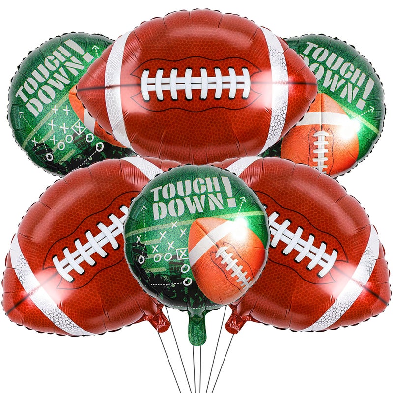 KHC-KHF RugbyBalloon FootballBalloon 6Pcs 26 18 inch Football Foil Balloons Sports Party Decor Game Day Birthday School Tailgate Team Celebration Supply - Image 3