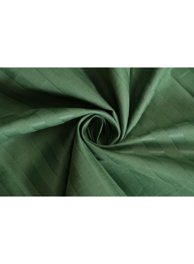 Homefab India 160 TC Stripe Glace Cotton Diwan Set - 8 Piece - Dark Green - Image 3