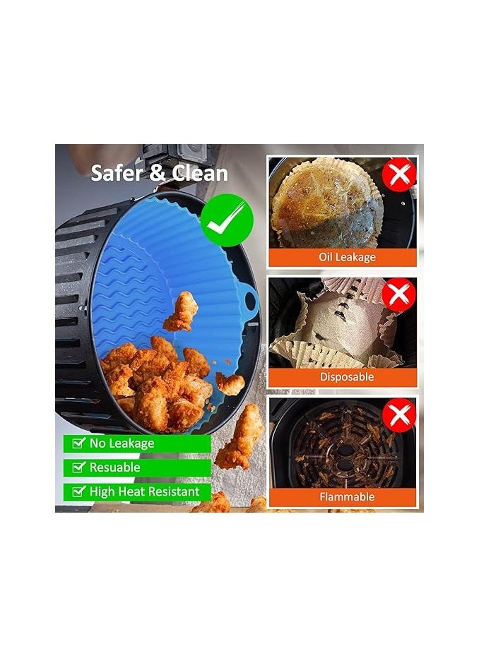 Generic - Silicone Molds Set Different Sizes for AirFryer 6 Pieces - Keep the AirFryer Dirt- and Smell-Free - blue - Image 1