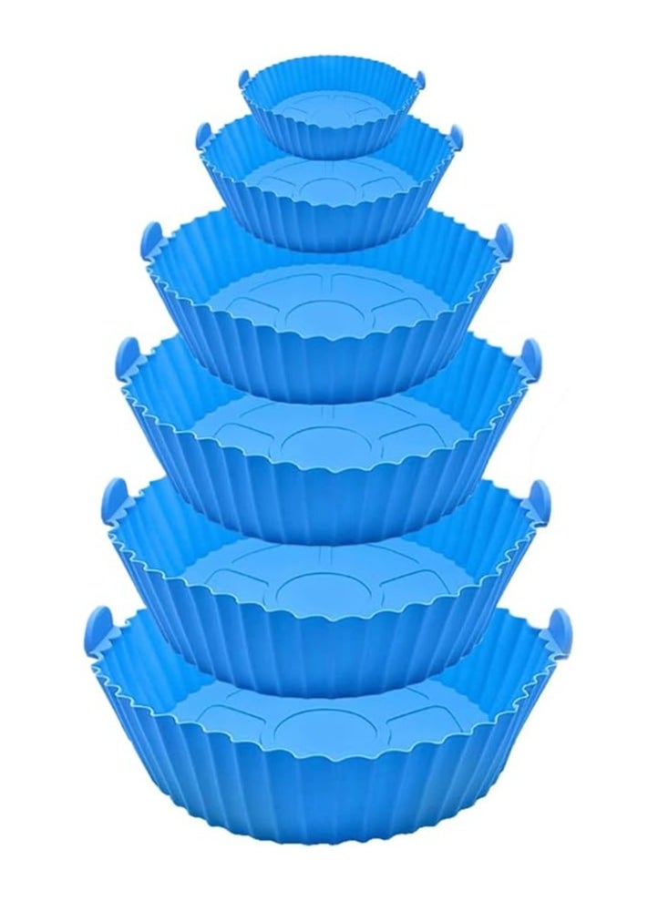 Generic Silicone Molds Set Different Sizes for AirFryer 6 Pieces - Keep the AirFryer Dirt- and Smell-Free - blue  - Image 1