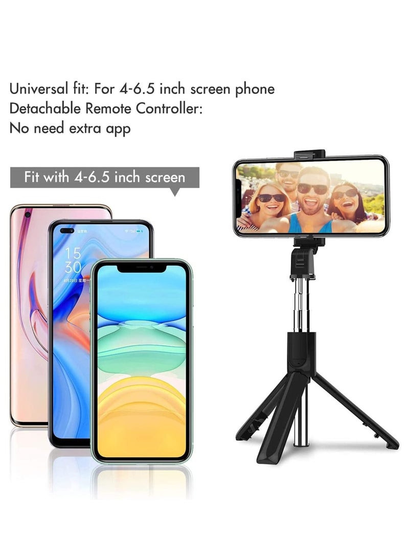 Selfie Stick Tripod, 3 in 1 Extendable Selfie Stick Stand with Wireless Remote Phone Holder Compatible with Android Smartphone and iPhone - Image 5