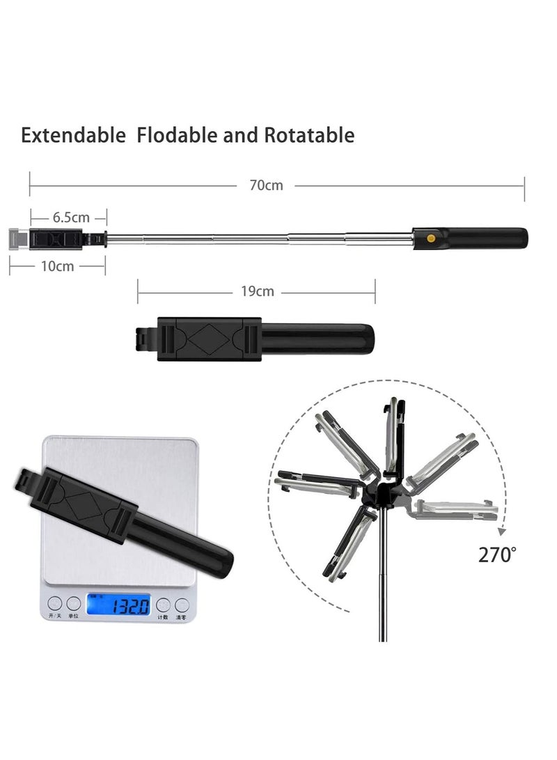 Selfie Stick Tripod, 3 in 1 Extendable Selfie Stick Stand with Wireless Remote Phone Holder Compatible with Android Smartphone and iPhone - Image 3