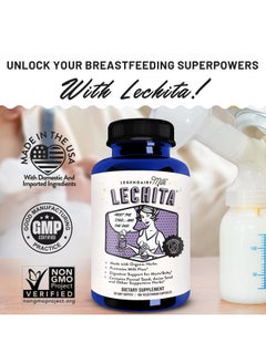 LEGENDAIRY Milk Lechita, Supports Milk Flow, Organic Fenugreek Free Breastfeeding Supplement, Organic Fennel & Anise, Made in USA, 180 Vegan Capsules  - Image 2
