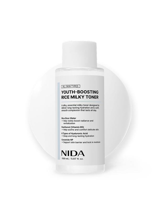 NIDA Youth-boosting Rice Milky Toner, for Glass Skin | Rice Bran Extract, Niacinamide, Ceramide NP, Panthenol | Deep Moisturizing, Hydrating and Refreshing, Korean Skin Care | 5.07 fl. oz., 150ml - Image 1