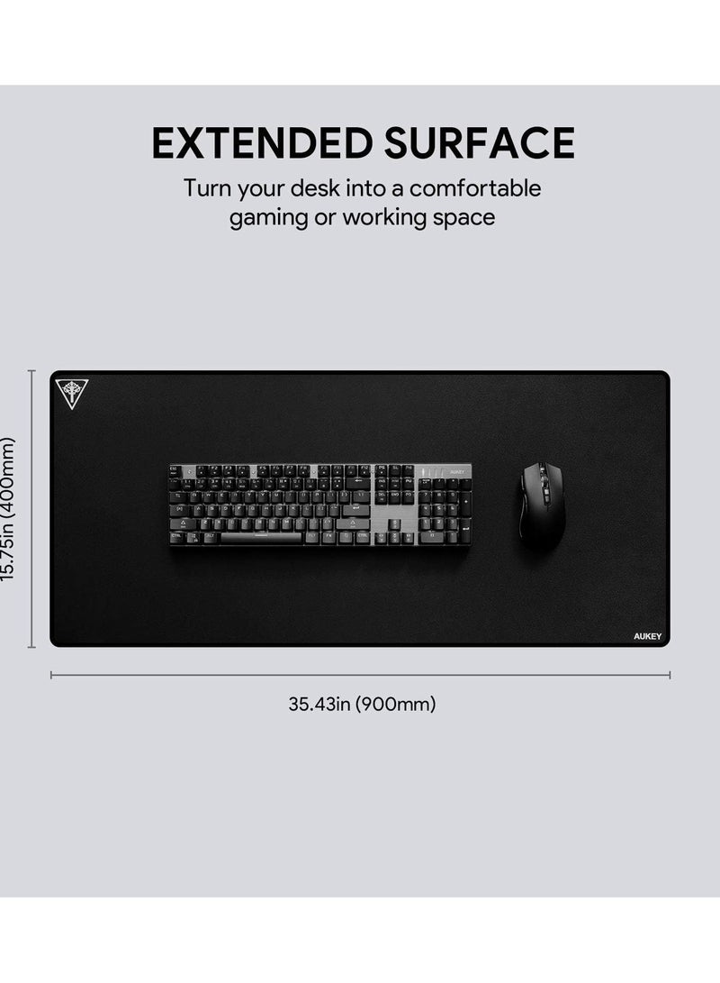 AUKEY Gaming Mouse Pad Large XXL (900 X 400 X 3 MM) Thick Extended Mouse Mat Non-Slip Spill-Resistant Desk Pad with Special-Textured Surface, Anti-Fray...