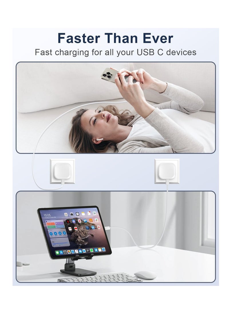 general iPhone USB C Charger, 20W PD Fast Type C Power Wall Charger with 6.6FT Type C to C Nylon Braided Cable for iPhone 16/15,iPad Mini 7th/6th, Galaxy S24/S23/S22/S21,Pixel 9/8/7/6,and Other Type C Devices - Image 5