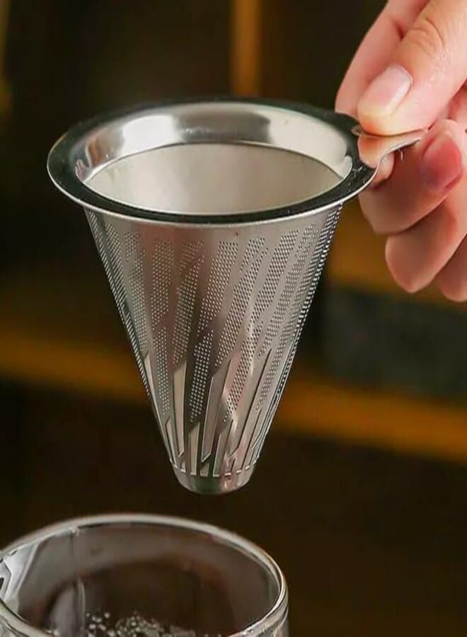 STARESSO Pour Over Coffee Filter, Reusable Stainless Steel, Double Layer 0.018mm Mesh, Multiple Sizes