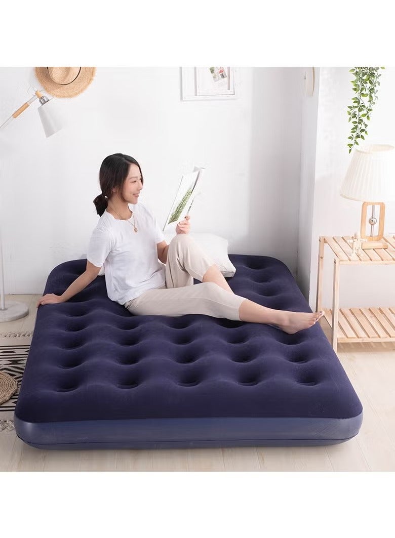ELFSA Thickened lunch break fitness inflatable mattress 188*95*22 blue (with foot pump + repair kit) - Image 2
