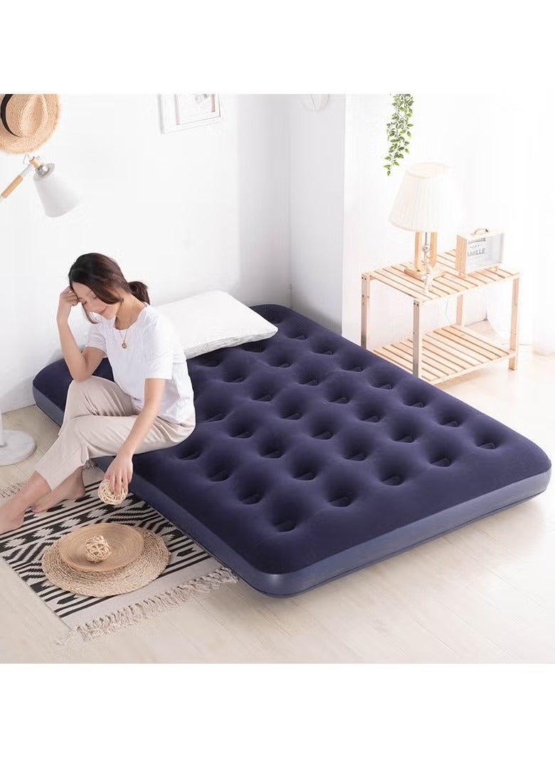 ELFSA Thickened lunch break fitness inflatable mattress 188*95*22 blue (with foot pump + repair kit) - Image 3