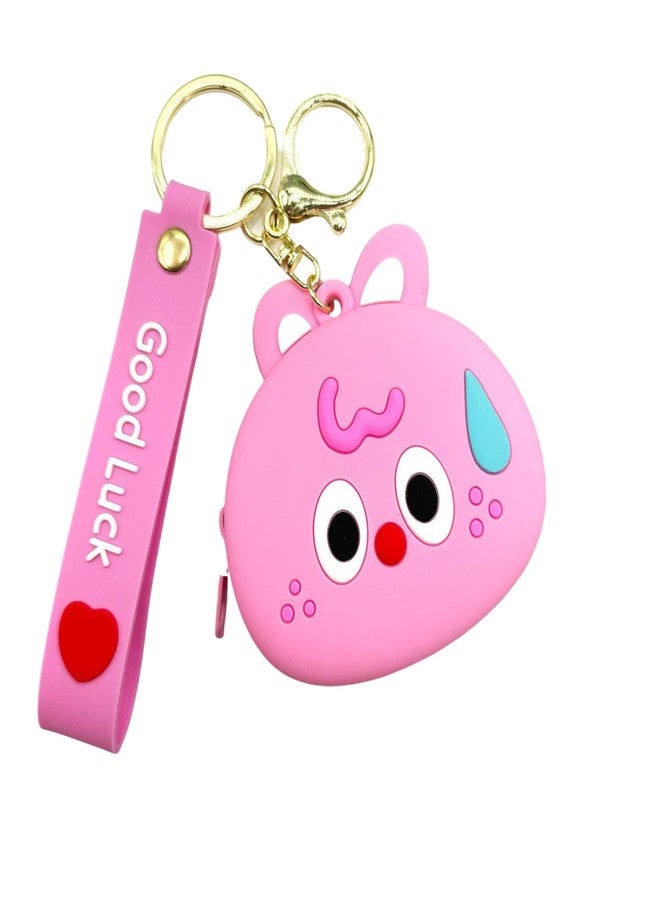 BAG IN ENTERPRISE BAG IN Cute Cartoon Style Silicone Keychain (PINK CAT) - Image 1