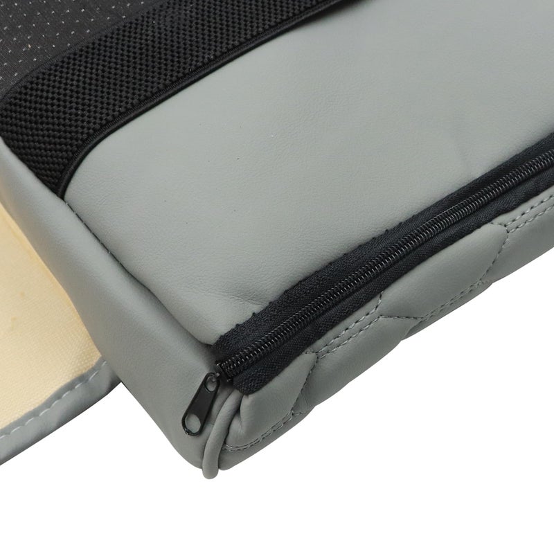 AOUTTUOA Gray Car Center Console Cover Universal Car Multifunctional Armrest Heightening Pad Microfiber Leather with Built-in Tissue Box & Cup Holder & Phone Storage Slot & Side Pockets - Image 5