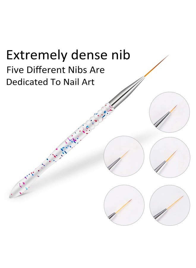 Etercycle 5Pcs Nail Art Brushes, Thin Nail Brush for Nail Art, Fine Acrylic Nail Brush for DIY Design(7/9/11/15/20mm) - Image 4