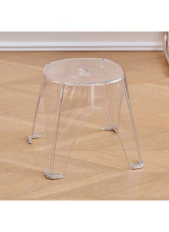 DANUBE HOME Cosco Stool Light Weight Single Backless Chair PET Material Modern Design 1 Seater Chair For Living Room Dining Room Indoor Furniture L24.5xW24.5xH27.5cm -White 