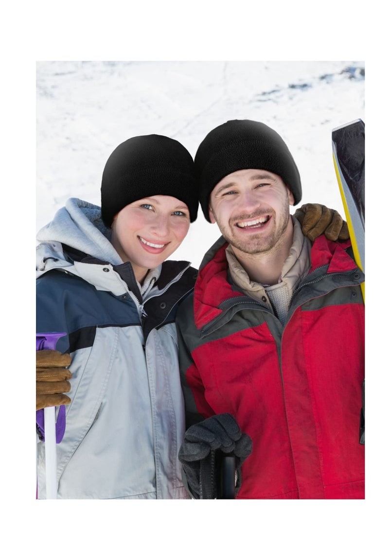 SYOSI 4 Pcs Skull Caps Winter Warm Watch Cap Soft Polar Fleece Beanie Hat Thick Windproof Outdoor Skull Cap for Men Women  - Image 2