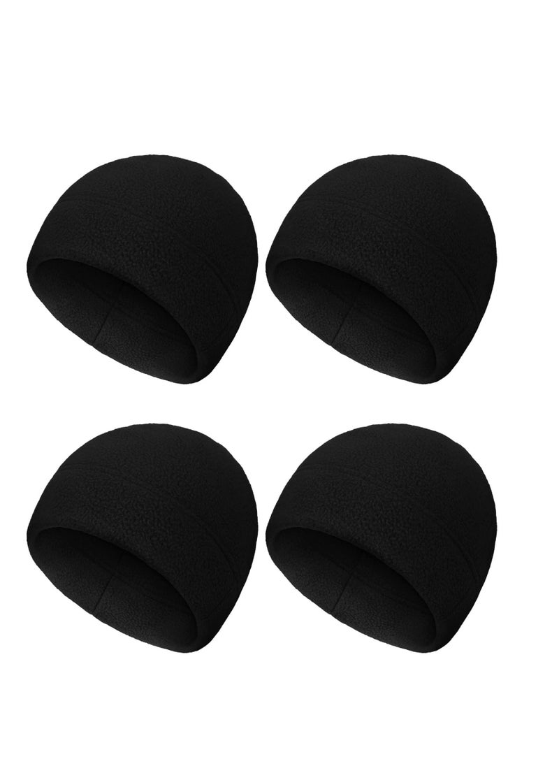 SYOSI 4 Pcs Skull Caps Winter Warm Watch Cap Soft Polar Fleece Beanie Hat Thick Windproof Outdoor Skull Cap for Men Women  - Image 1