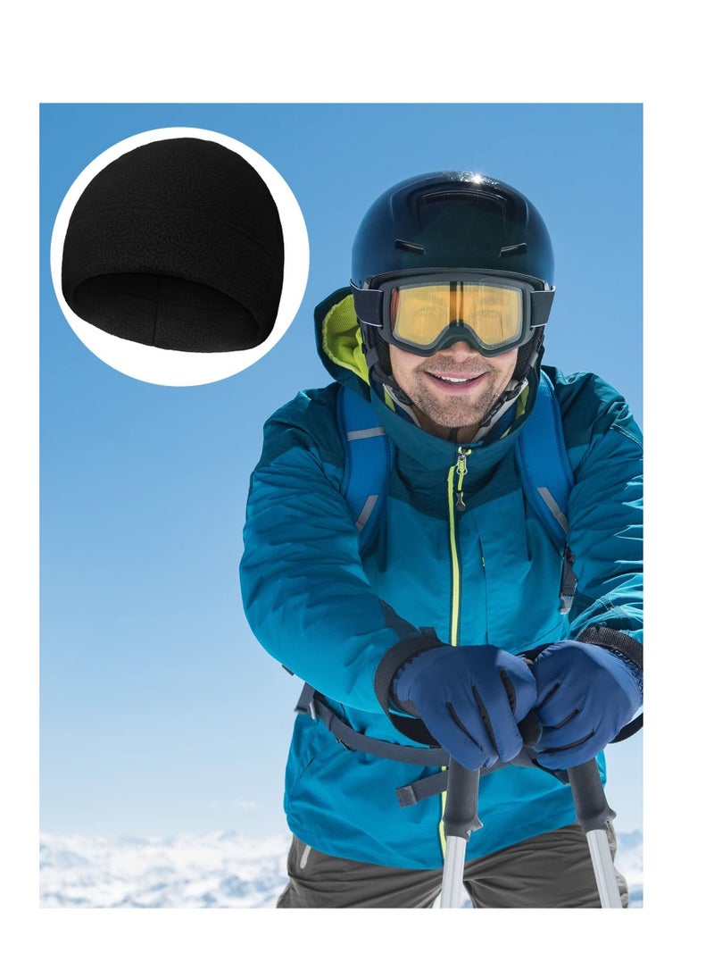 SYOSI 4 Pcs Skull Caps Winter Warm Watch Cap Soft Polar Fleece Beanie Hat Thick Windproof Outdoor Skull Cap for Men Women  - Image 4