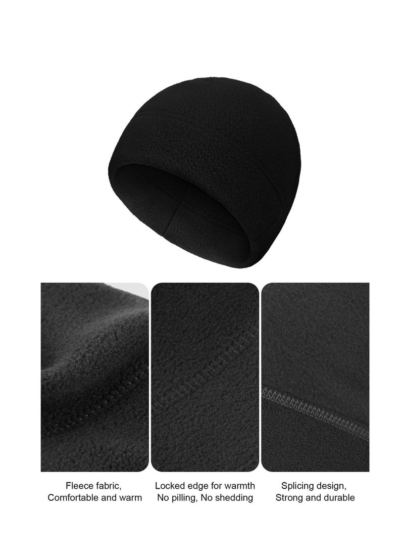 SYOSI 4 Pcs Skull Caps Winter Warm Watch Cap Soft Polar Fleece Beanie Hat Thick Windproof Outdoor Skull Cap for Men Women  - Image 5