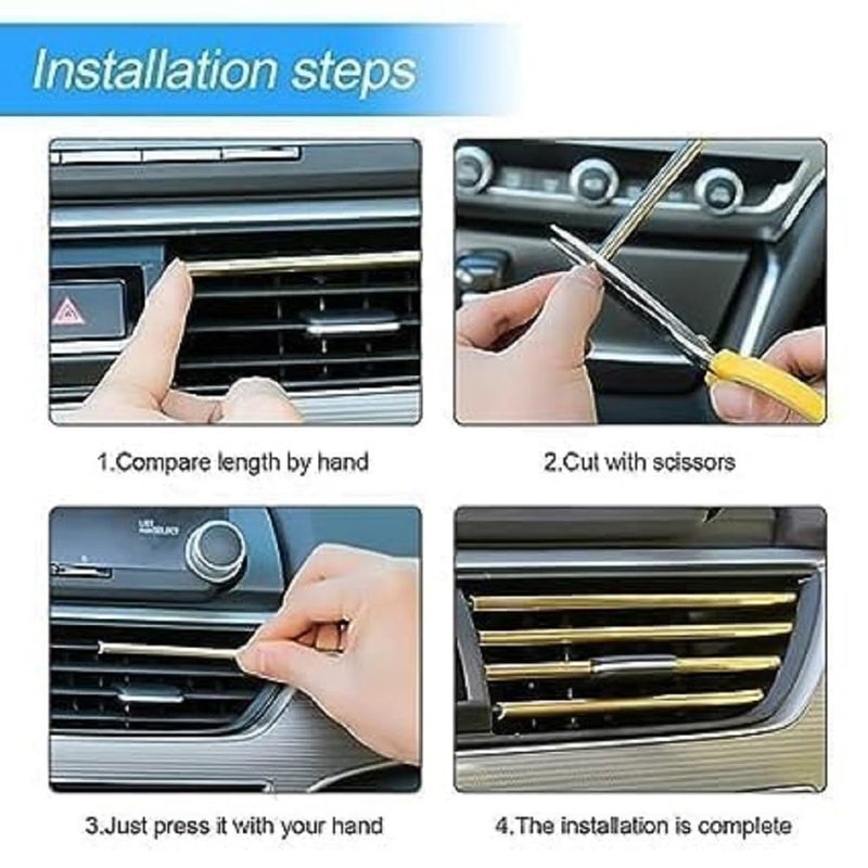 ZOCKRIX 2 Pieces Universal Waterproof Car Air Conditioner Vent Outlet Decoration Strips – Flexible, Bendable Trim for Straight Car Air Vent Outlets – Stylish Interior Accessories (Rainbow) - Image 2