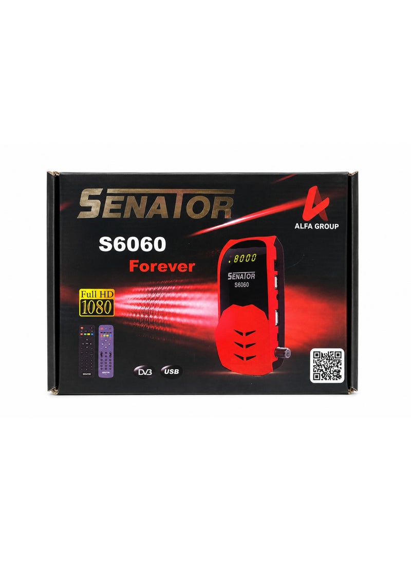 SENATOR S6060 FHD 1080p Satellite Receiver, Built-in Wi-Fi, 1GB RAM, USB and HDMI Ports, red - Image 4