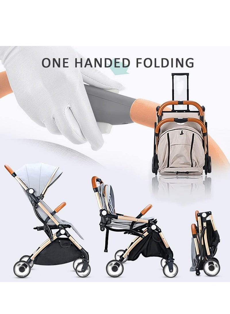 KASTWAVE Baby Carriage, Lightweight Baby Stroller, Lightweight Foldable Travel Buggy with 5-Point Harness, Adjustable Seat Back and Oversize Basket Folds with 1 Hand, Sleep Shade - Great for Airplane - Image 3
