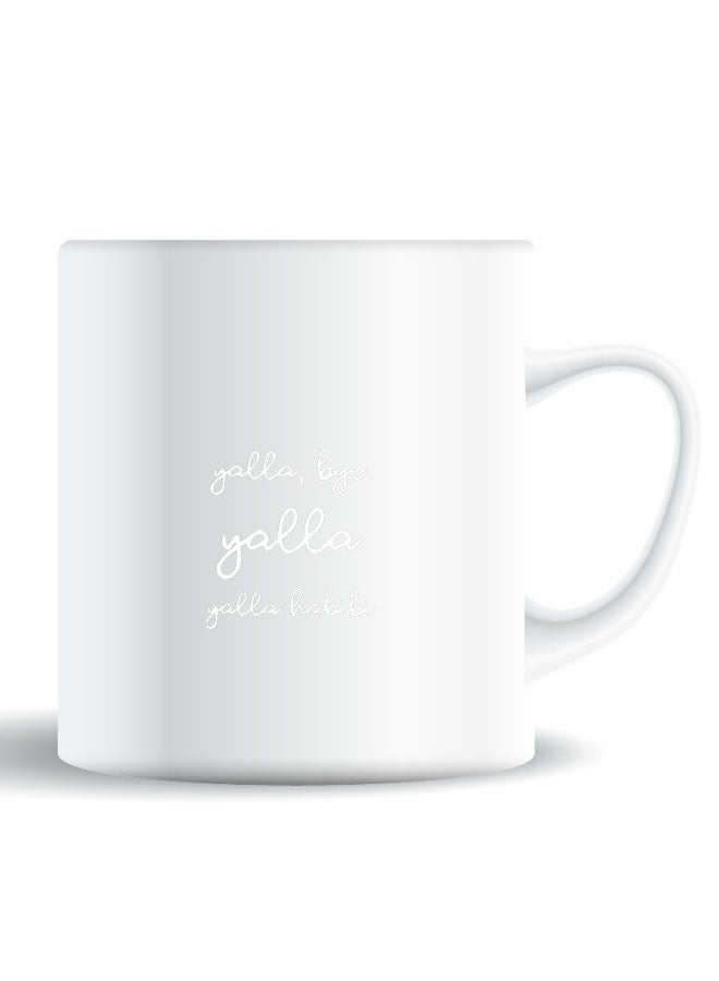 Theodor Premium Quality Two Sided Printed Coffee Mug Tea Cup Yalla White For Home Office, Kids Men Women - Image 1